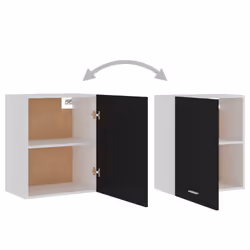 vidaXL 2x Kitchen Cabinets Black Engineered Wood Home Storage Shelf Organiser - Additional view 5