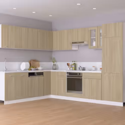 vidaXL 2x Kitchen Cabinets Sonoma Oak Engineered Wood Home Storage Organiser