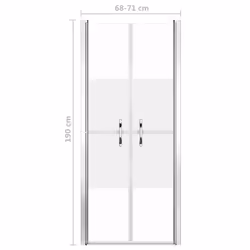 vidaXL Shower Door Half Frosted ESG 71x190 cm Enclosure Bath Cabin Bathroom - Additional view 4