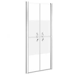 vidaXL Shower Door Half Frosted ESG 81x190 cm Enclosure Bath Cabin Bathroom