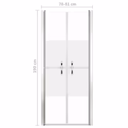 vidaXL Shower Door Half Frosted ESG 81x190 cm Enclosure Bath Cabin Bathroom - Additional view 4