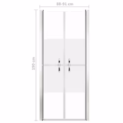 vidaXL Shower Door Half Frosted ESG 91x190 cm Enclosure Bath Cabin Bathroom