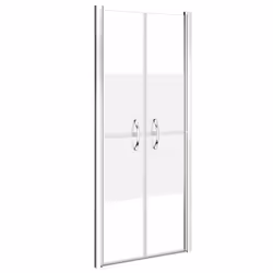 vidaXL Shower Door Half Frosted ESG 101x190 cm Enclosure Bath Cabin Bathroom