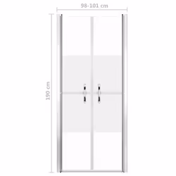 vidaXL Shower Door Half Frosted ESG 101x190 cm Enclosure Bath Cabin Bathroom - Additional view 4