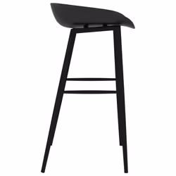 vidaXL Bar Set 5 Piece Black Dining Room Kitchen Furniture Chair Stool Table - Additional view 8