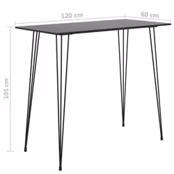 vidaXL Bar Set 7 Piece Black and White Kitchen Dining Room Chair Stool Table - Additional view 9