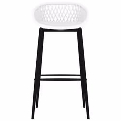 vidaXL Bar Set 7 Piece Black and White Kitchen Dining Room Chair Stool Table - Additional view 7
