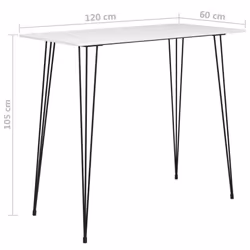 vidaXL Bar Set 5 Piece White Dining Room Kitchen Chair Stool Table Furniture - Additional view 10