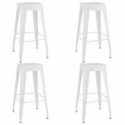 vidaXL Bar Set 5 Piece White Dining Room Kitchen Chair Stool Table Furniture - Additional view 5