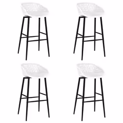 vidaXL Bar Set 5 Piece White Dining Room Kitchen Chair Stool Table Furniture - Additional view 5