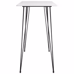 vidaXL Bar Set 7 Piece White and Black Kitchen Dining Room Chair Stool Table