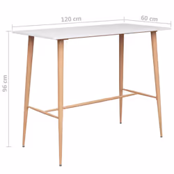 vidaXL Bar Set 5 Piece White Dining Room Kitchen Chair Stool Table Furniture - Additional view 10