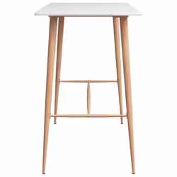 vidaXL Bar Set 7 Piece White and Black Kitchen Dining Room Chair Stool Table