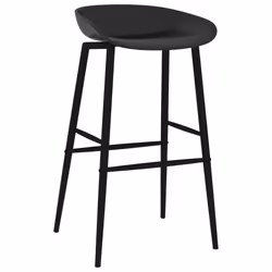 vidaXL Bar Set 7 Piece White and Black Kitchen Dining Room Chair Stool Table - Additional view 6