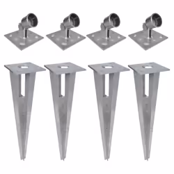 vidaXL 4x Strive Post Spikes Steel Garden Fence Rail Spike Pole Holder Anchor