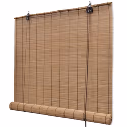 vidaXL Bamboo Roller Blinds Kitchen Blackout Curtain 2 pcs 80 x 160 cm Brown