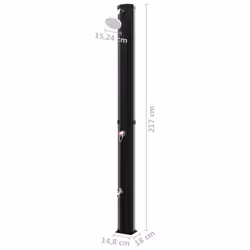 vidaXL Outdoor Solar Shower with Shower Head and Faucet 35 L Black Garden - Additional view 4