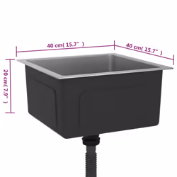 vidaXL Handmade Kitchen Sink Stainless Steel Plumbing Utility Waste Basin
