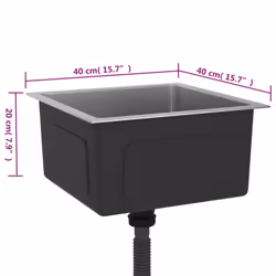 vidaXL Handmade Kitchen Sink Stainless Steel Plumbing Utility Waste Basin - Additional view 7