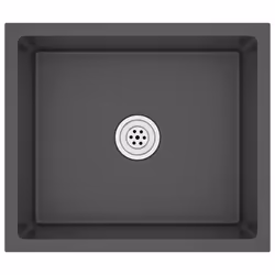 vidaXL Handmade Kitchen Sink Black Stainless Steel Plumbing Utility Basin