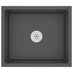 vidaXL Handmade Kitchen Sink Black Stainless Steel Plumbing Utility Basin