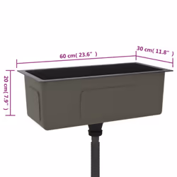 vidaXL Handmade Kitchen Sink Black Stainless Steel Plumbing Utility Basin - Additional view 4