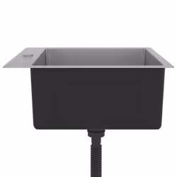 vidaXL Handmade Kitchen Sink Stainless Steel Plumbing Utility Waste Basin - Additional view 6