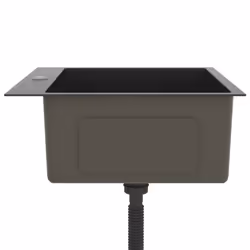 vidaXL Handmade Kitchen Sink Black Stainless Steel Plumbing Fixture Basin