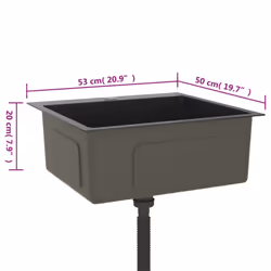 vidaXL Handmade Kitchen Sink Black Stainless Steel Plumbing Fixture Basin - Additional view 6