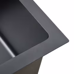 vidaXL Handmade Kitchen Sink Black Stainless Steel Plumbing Fixture Basin - Additional view 8