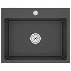 vidaXL Handmade Kitchen Sink Black Stainless Steel Plumbing Fixture Basin