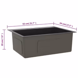 vidaXL Handmade Kitchen Sink Black Stainless Steel Plumbing Fixture Basin - Additional view 4