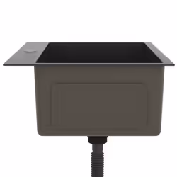vidaXL Handmade Kitchen Sink Black Stainless Steel Plumbing Fixture Basin - Additional view 5