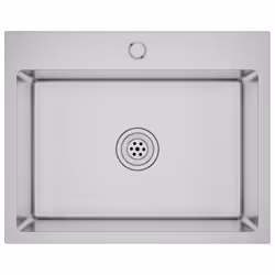 vidaXL Handmade Kitchen Sink Stainless Steel Plumbing Fixture Utility Basin