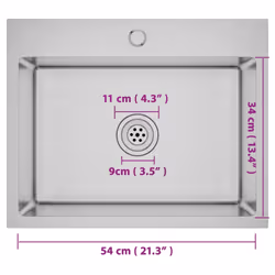 vidaXL Handmade Kitchen Sink Stainless Steel Plumbing Fixture Utility Basin - Additional view 10