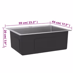vidaXL Handmade Kitchen Sink Stainless Steel Plumbing Fixture Utility Basin - Additional view 8