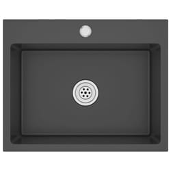 vidaXL Handmade Kitchen Sink Black Stainless Steel Plumbing Fixture Basin