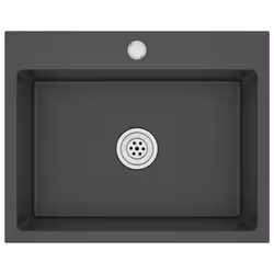 vidaXL Handmade Kitchen Sink Black Stainless Steel Plumbing Fixture Basin