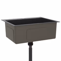 vidaXL Handmade Kitchen Sink Black Stainless Steel Plumbing Fixture Basin - Additional view 4