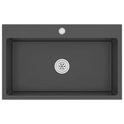 vidaXL Handmade Kitchen Sink Black Stainless Steel Plumbing Fixture Basin