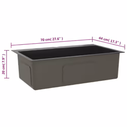 vidaXL Handmade Kitchen Sink Black Stainless Steel Plumbing Fixture Basin - Additional view 10