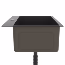 vidaXL Handmade Kitchen Sink Black Stainless Steel Plumbing Fixture Basin - Additional view 5