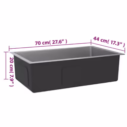 vidaXL Handmade Kitchen Sink Stainless Steel Plumbing Utility Waste Basin - Additional view 8