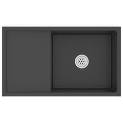 vidaXL Handmade Kitchen Sink Black Stainless Steel Plumbing Utility Basin