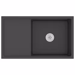 vidaXL Handmade Kitchen Sink Black Stainless Steel Plumbing Utility Basin
