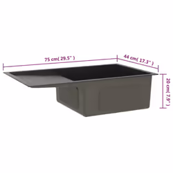 vidaXL Handmade Kitchen Sink Black Stainless Steel Plumbing Utility Basin - Additional view 4