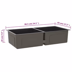 vidaXL Handmade Kitchen Sink Black Stainless Steel Plumbing Utility Basin - Additional view 4