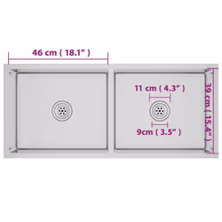 vidaXL Handmade Kitchen Sink Stainless Steel Plumbing Utility Waste Basin - Additional view 10