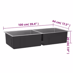 vidaXL Handmade Kitchen Sink Stainless Steel Plumbing Utility Waste Basin - Additional view 4
