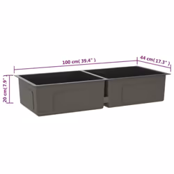 vidaXL Handmade Kitchen Sink Black Stainless Steel Plumbing Utility Basin - Additional view 4